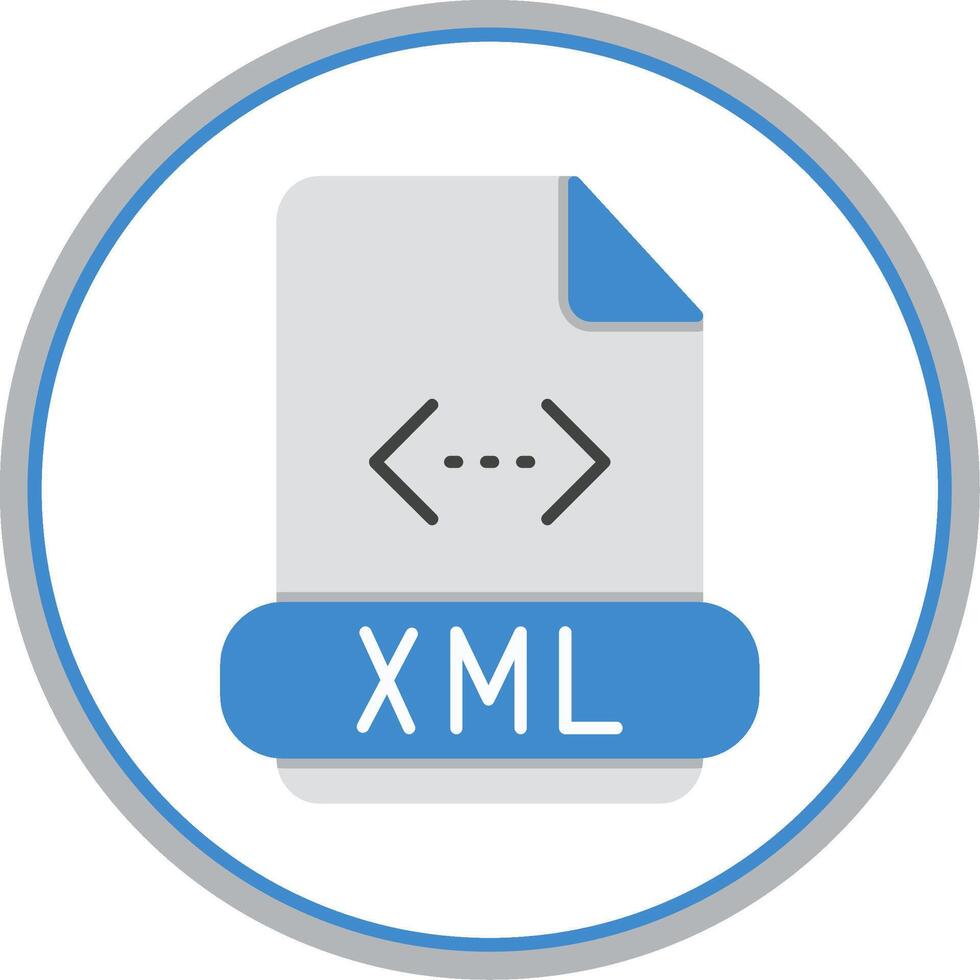 Xml Flat Circle Icon vector