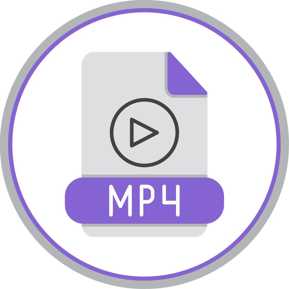 Mp4 Flat Circle Icon vector