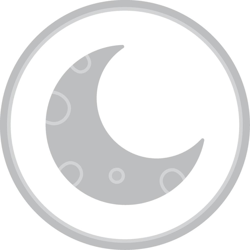 Half Moon Flat Circle Icon vector