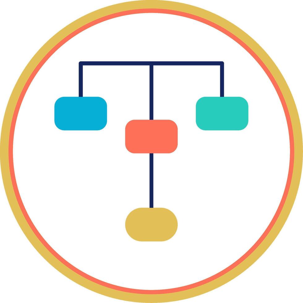Hierarchical Structure Flat Circle Icon vector