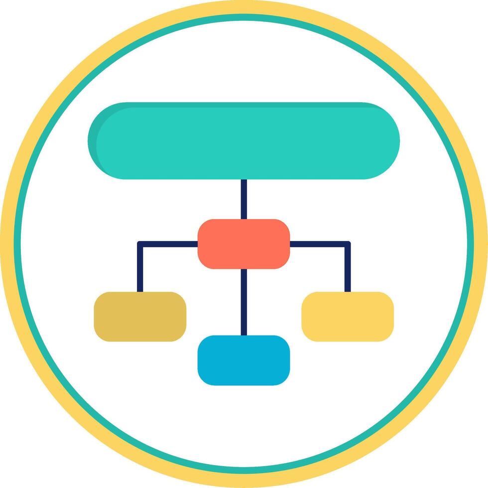 Hierarchical Structure Flat Circle Icon vector