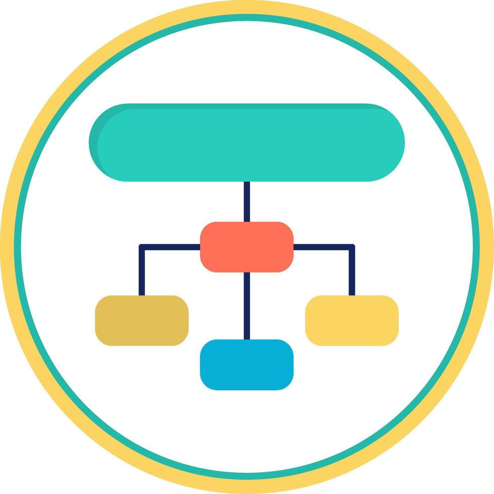 jerárquico estructura plano circulo icono vector