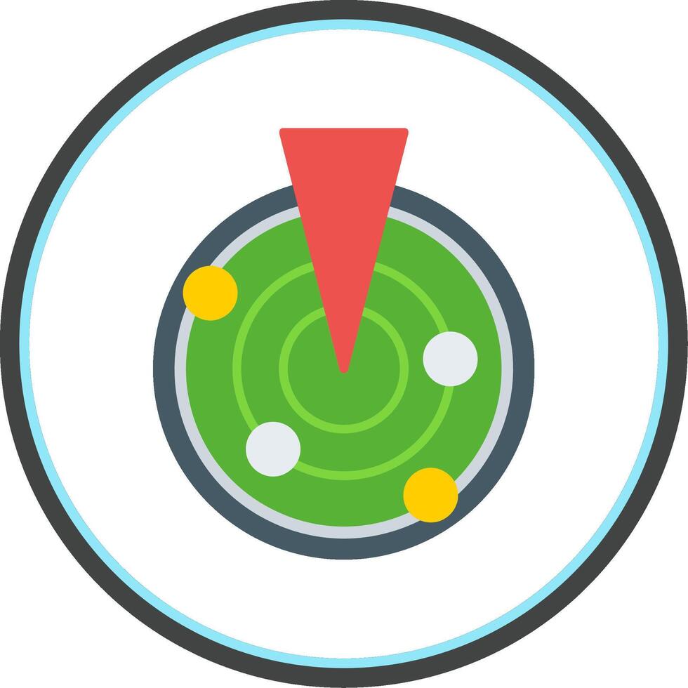 Radar Flat Circle Icon vector