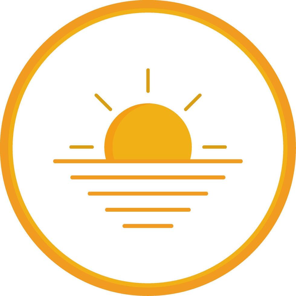Sunset Flat Circle Icon vector