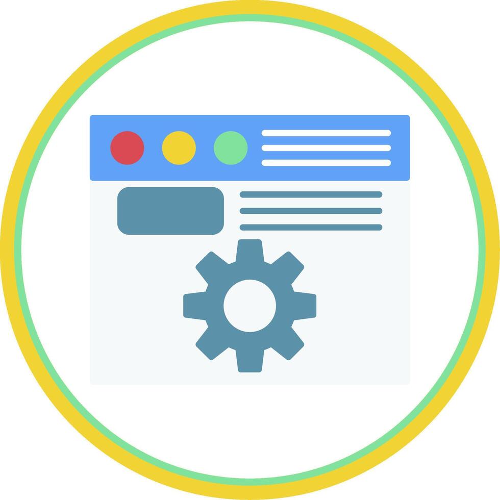Information Management Flat Circle Icon vector