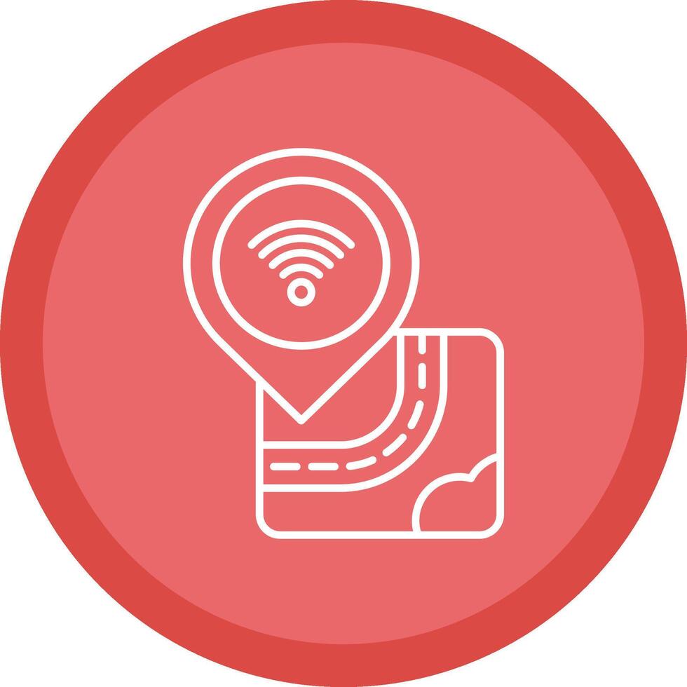 Wifi Flat Circle Multicolor Design Icon vector