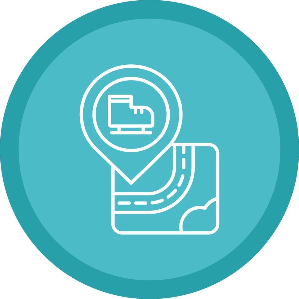 Skate Flat Circle Multicolor Design Icon vector