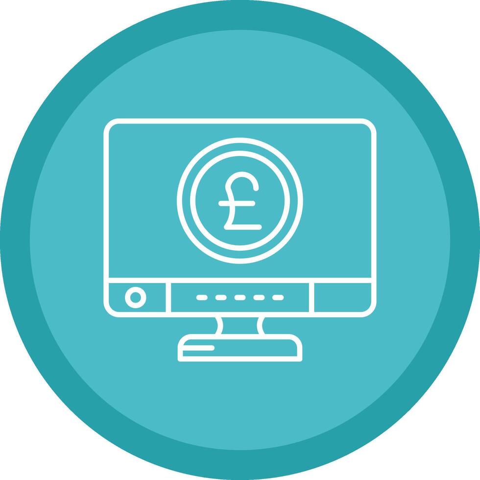 Pound Flat Circle Multicolor Design Icon vector