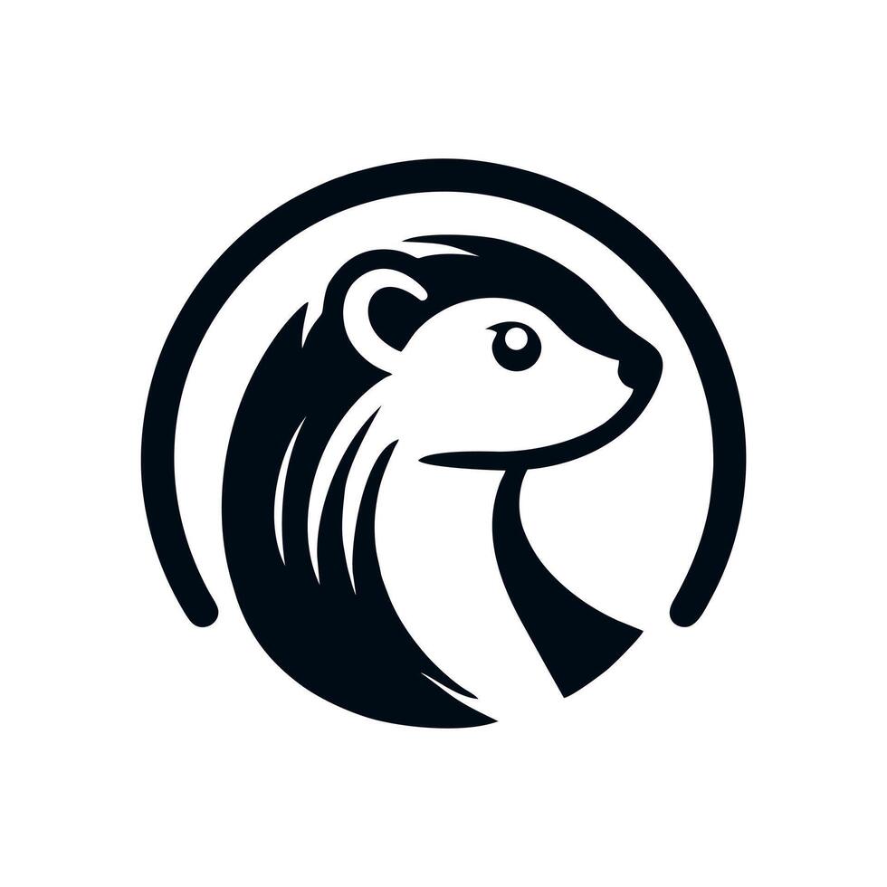 weasel logo design in a simple and elegant style vector