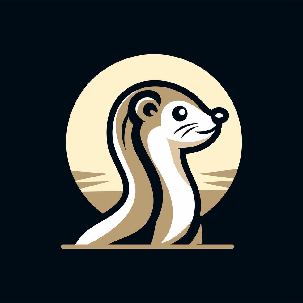 weasel logo design in a simple and elegant style vector