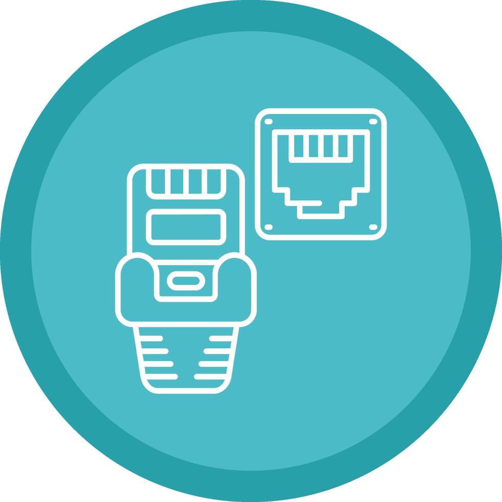 Ethernet Flat Circle Multicolor Design Icon vector