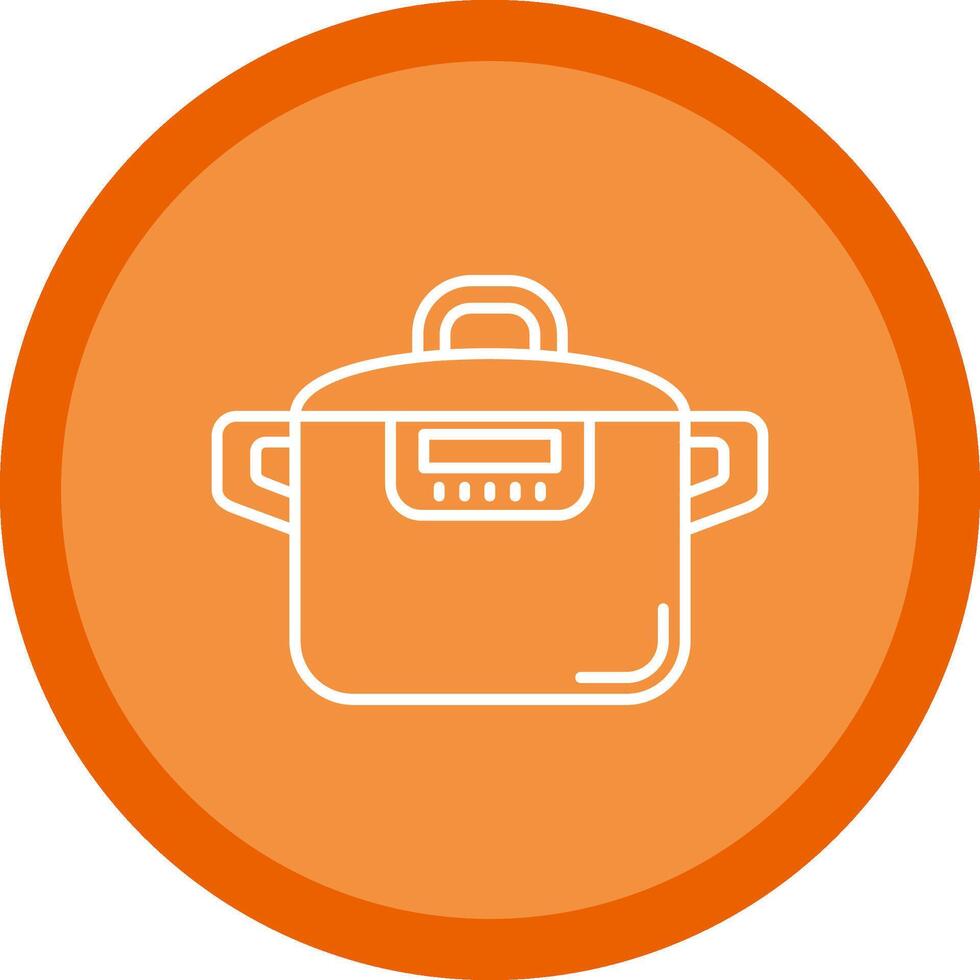 Pressure cooker Flat Circle Multicolor Design Icon vector