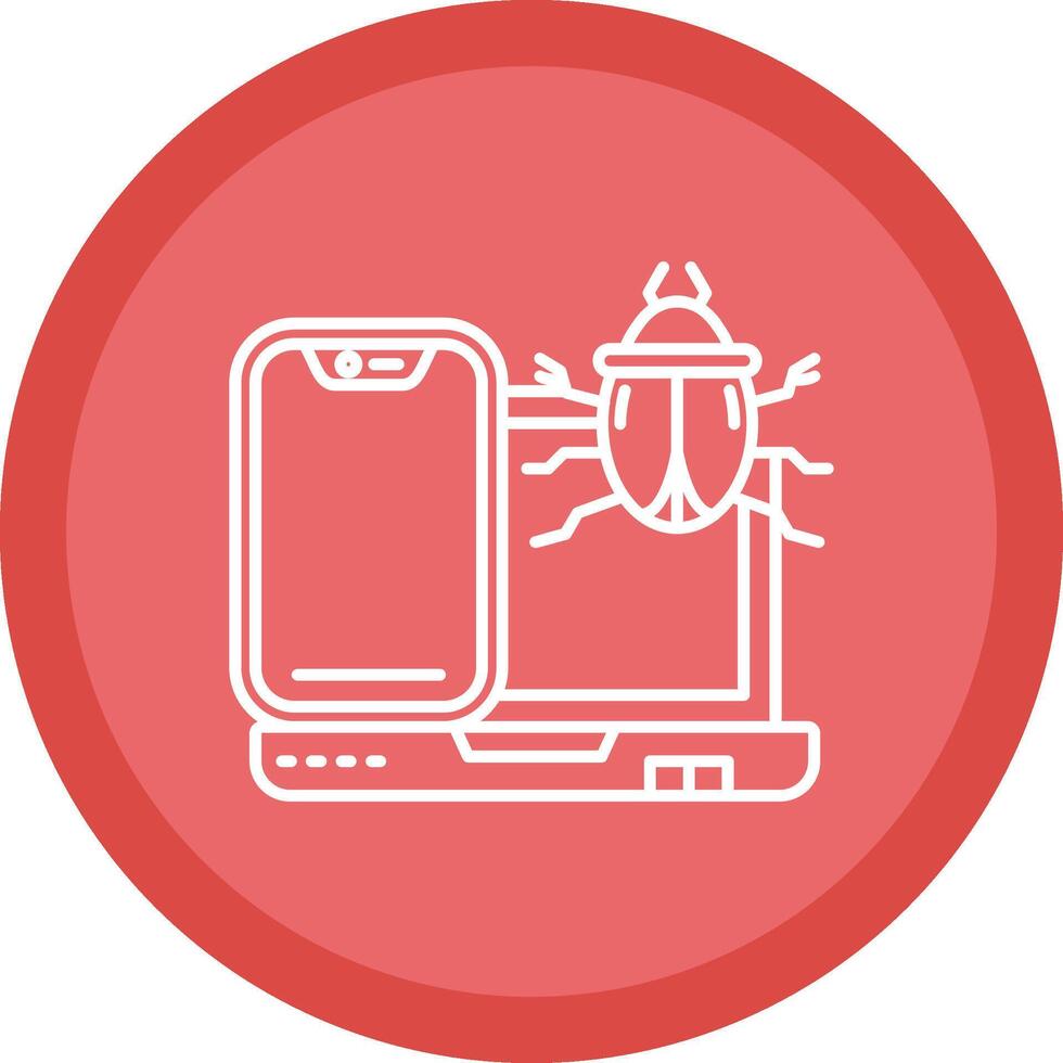 Bug Flat Circle Multicolor Design Icon vector