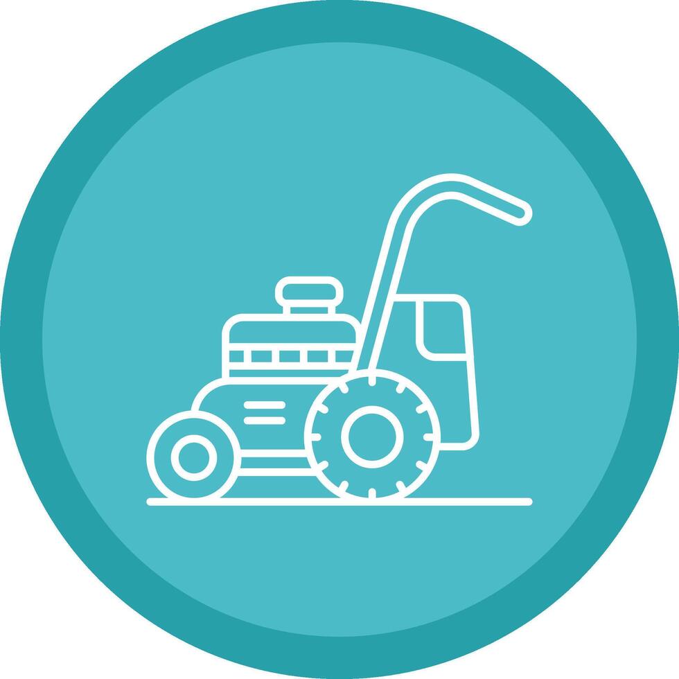 Mower Flat Circle Multicolor Design Icon vector