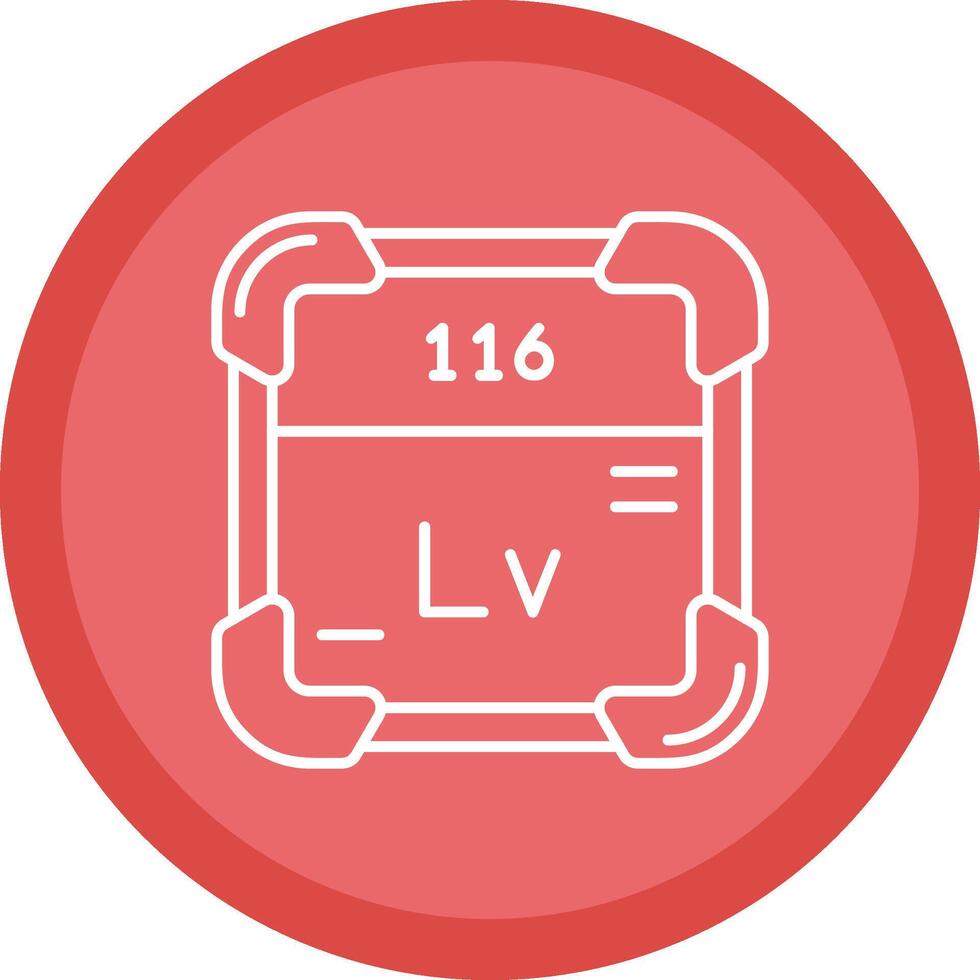 Livermorium Flat Circle Multicolor Design Icon vector