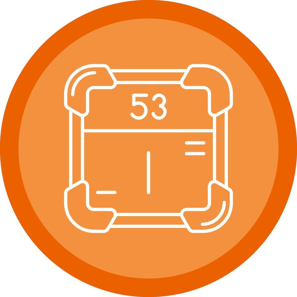 Iodine Flat Circle Multicolor Design Icon vector