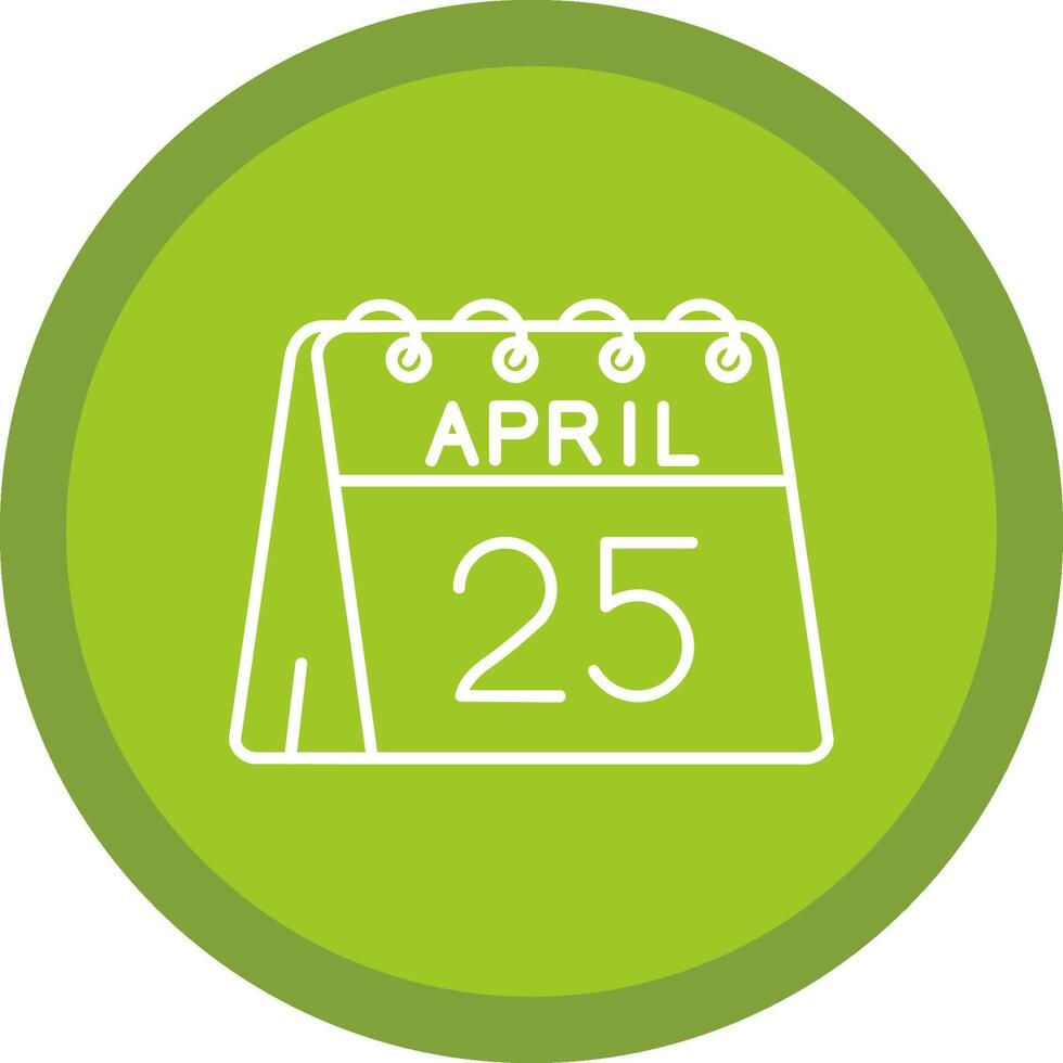 25th of April Flat Circle Multicolor Design Icon vector