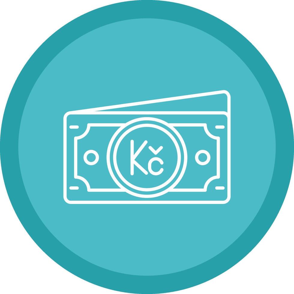 Koruna Flat Circle Multicolor Design Icon vector