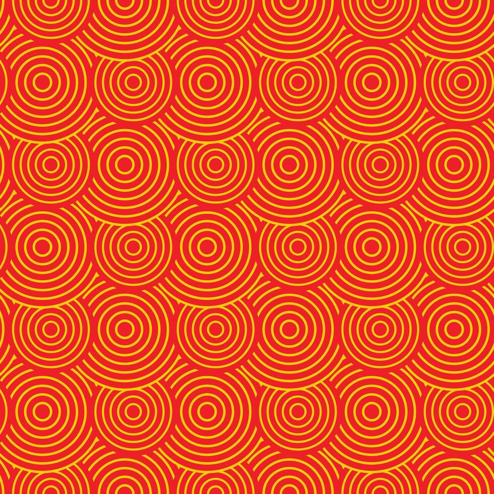 Geometric seamless pattern. Lunar new year oriental background Red and gold. vector