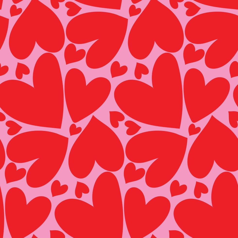 Seamless pattern with Hand drawn hearts. vector