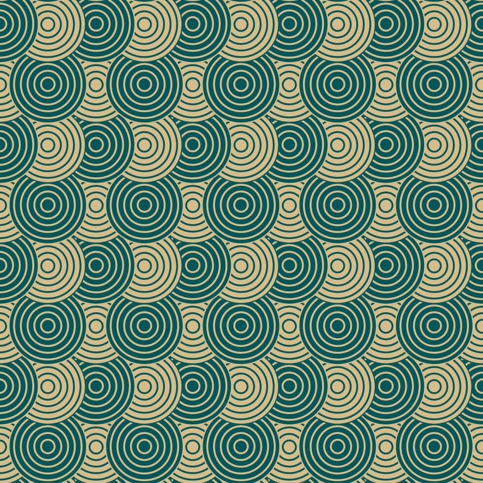 Circle green and cream color geometry  pattern seamless. Elegant Texture oriental minimalist for cloth and textile. Vector Illustration