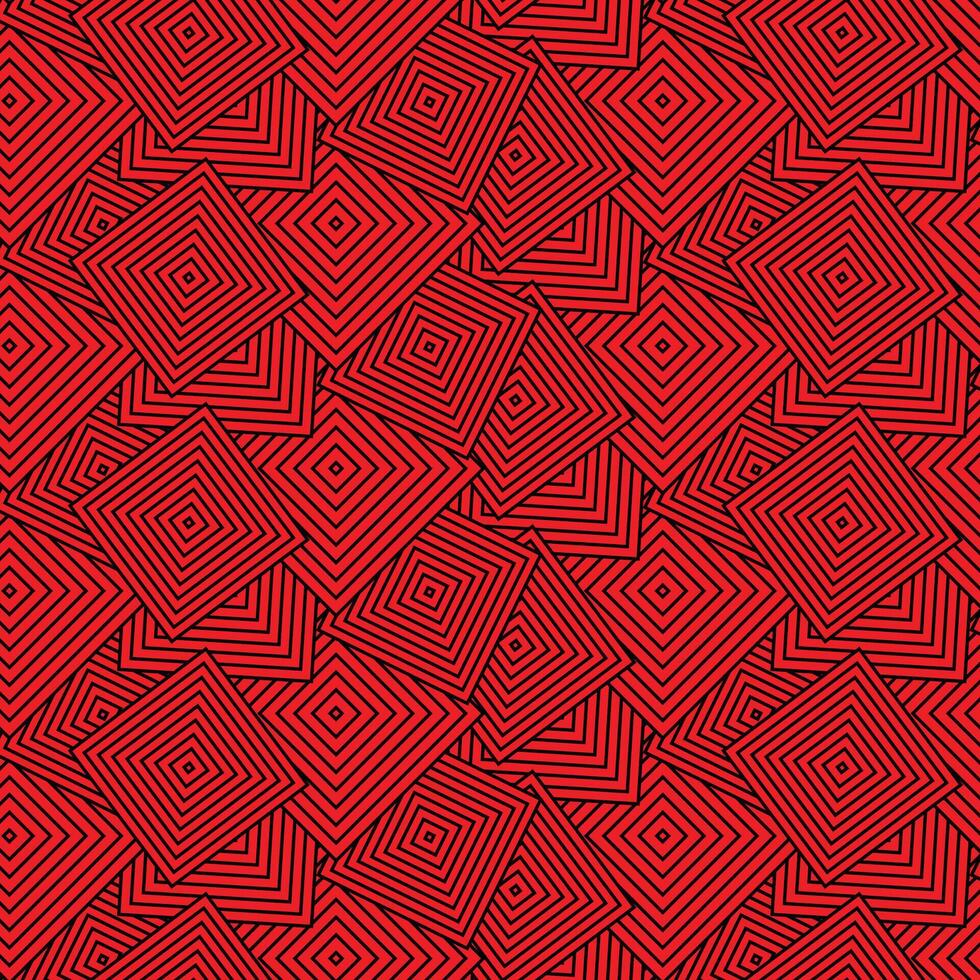 Seamless geometric pattern with stacks of red elegant square vector shape
