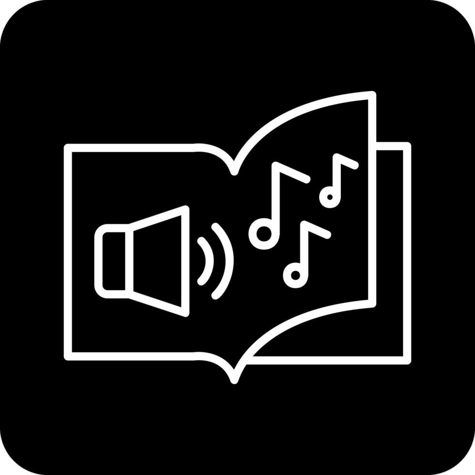 icono de vector de libro de audio