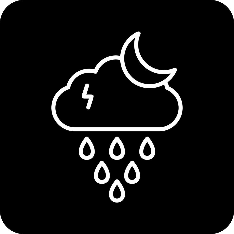 Night Rain Vector Icon