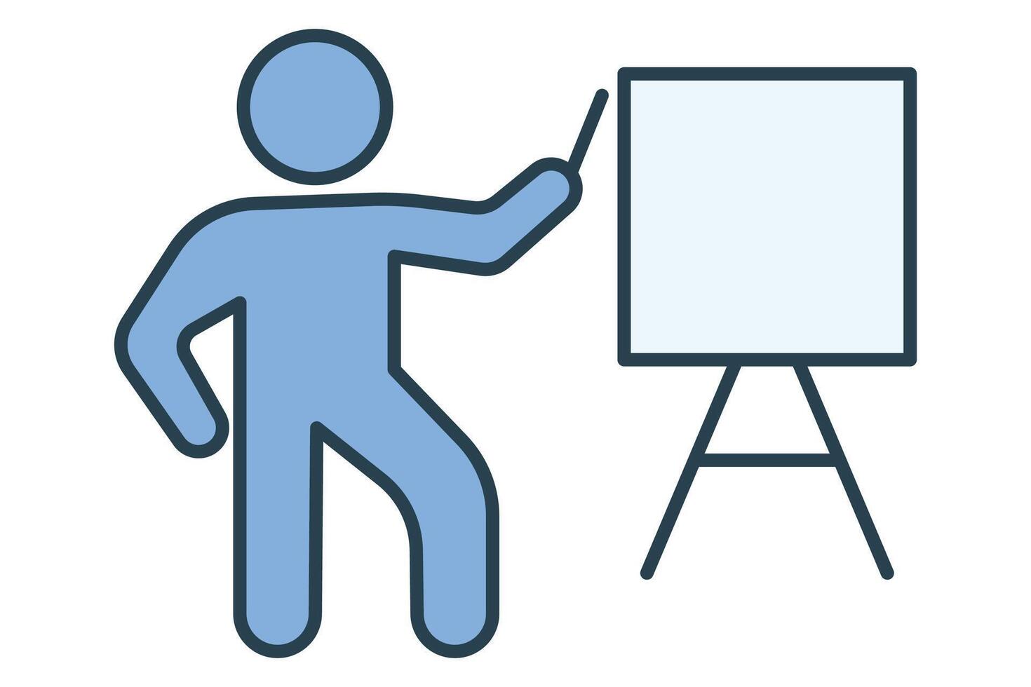 Teacher icon. icon related to education. flat line icon style. element illustration vector