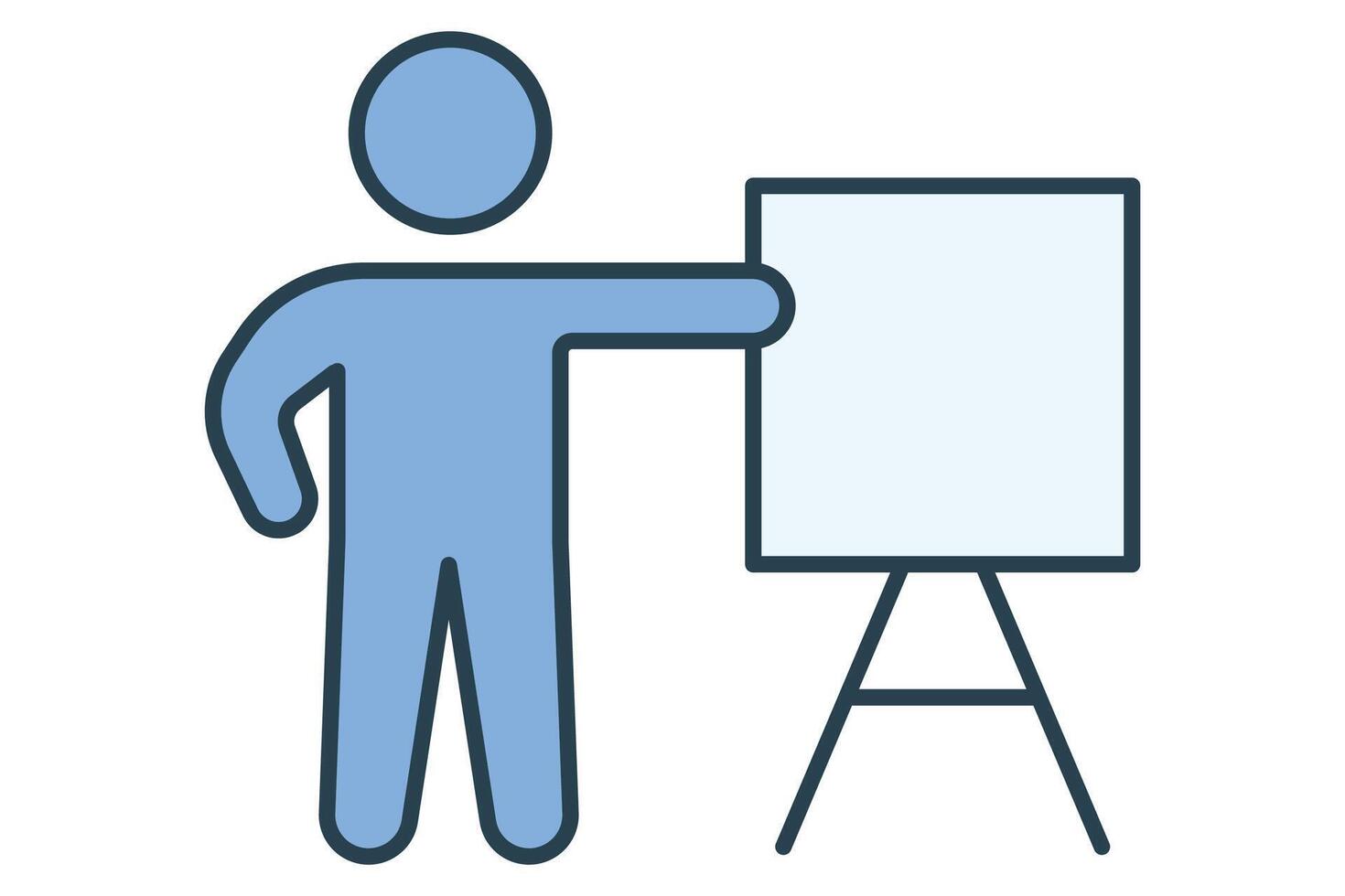 Teacher icon. icon related to education. flat line icon style. element illustration vector