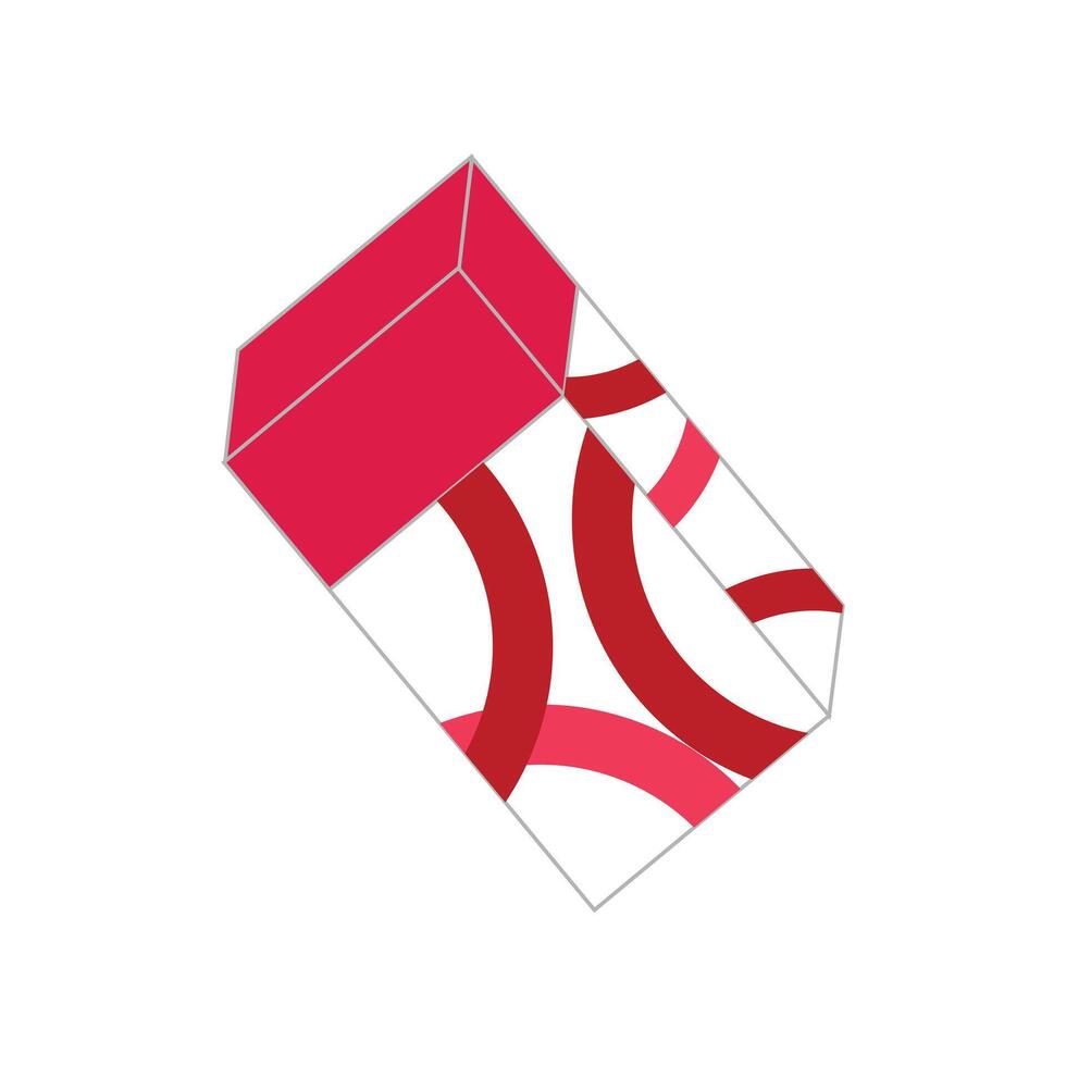 Open red gift box icon isolated on white background. Vector illustration.