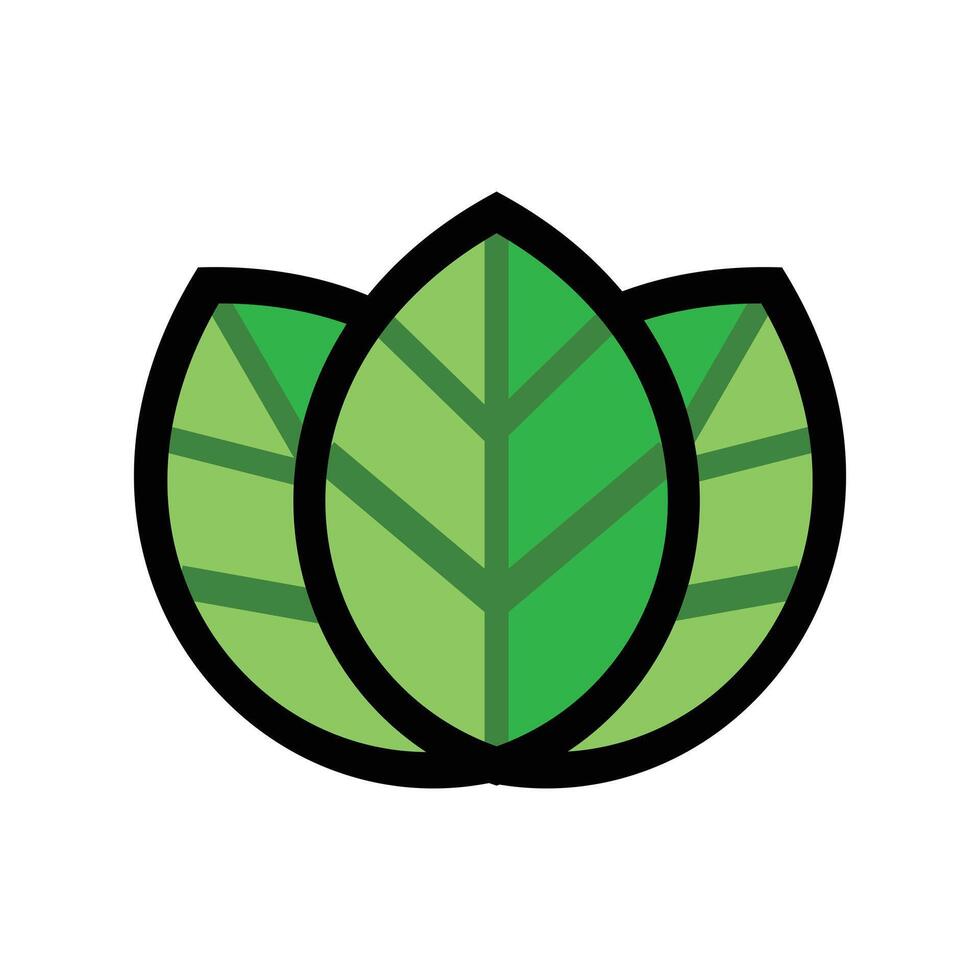 Leaves flat icon. Isolated on white background. Vector illustration. Nature element design, green leaf