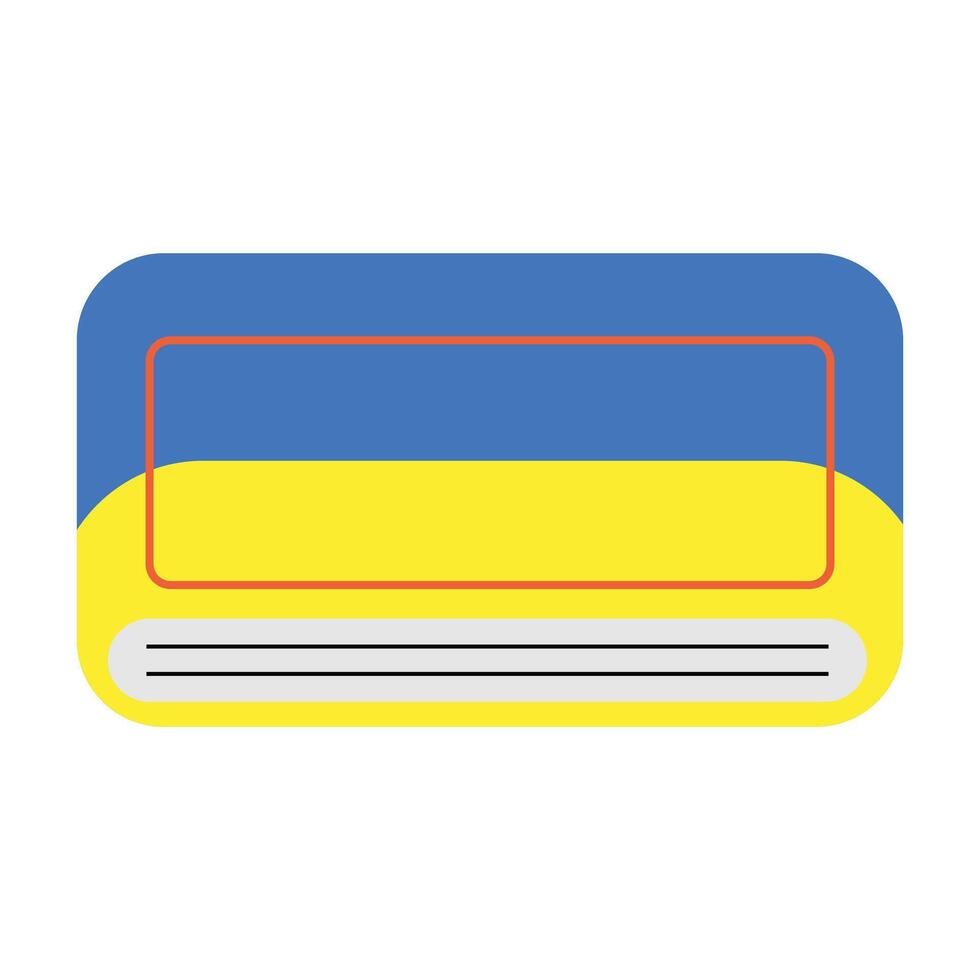 Ukrainian flag icon. Flat color design. Vector illustration. A simple colored book illustration like the Ukrainian flag in a flat style. Stationery design elements