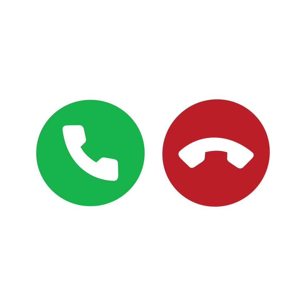 Phone icon. Flat design style modern vector illustration. Red and green.