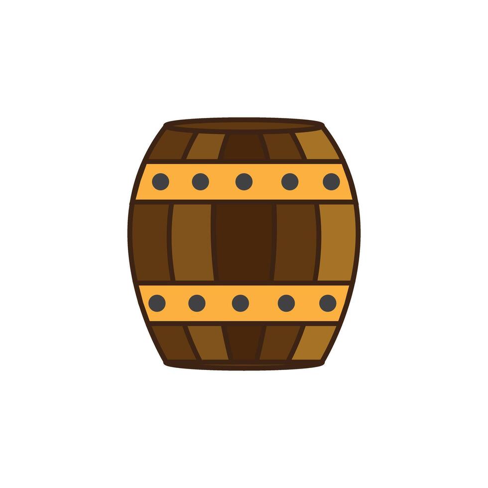 Wooden barrel icon, Saint patrick's day related vector illustration