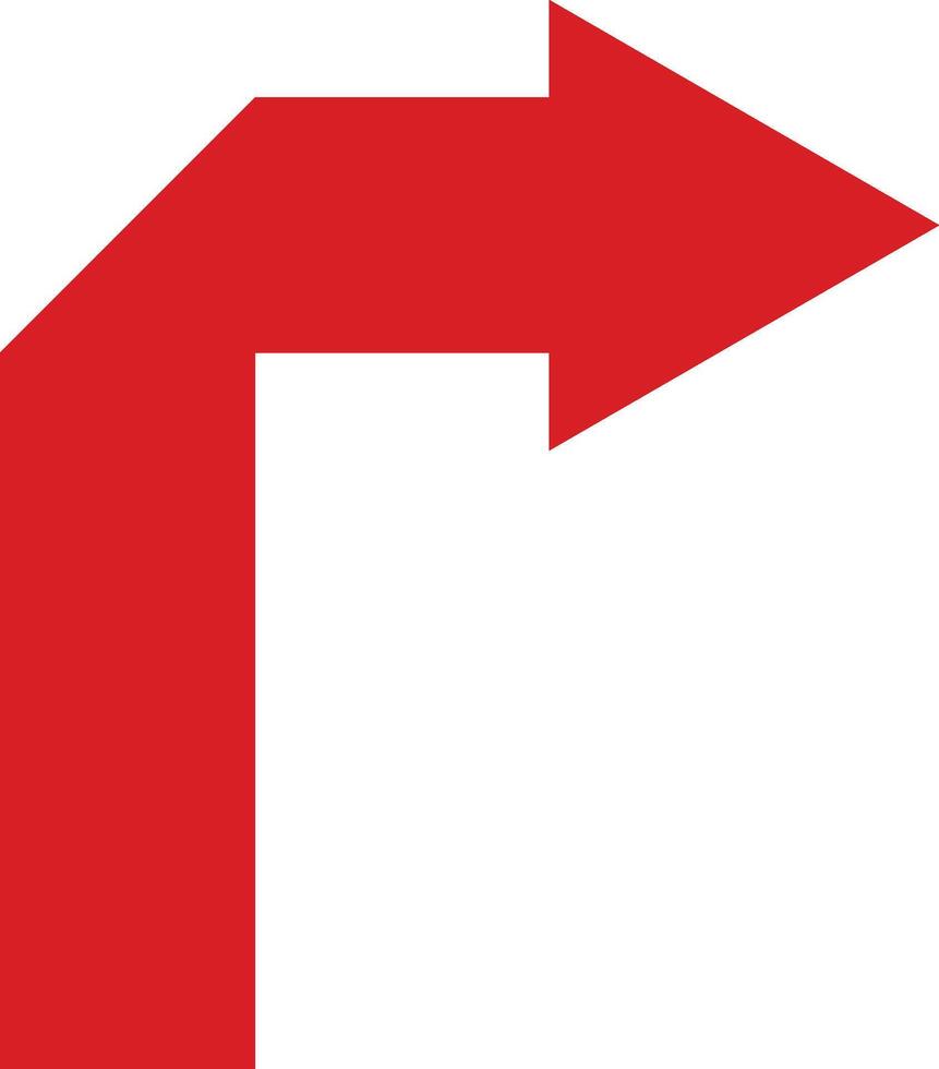 Red arrow icon, right direction, vector