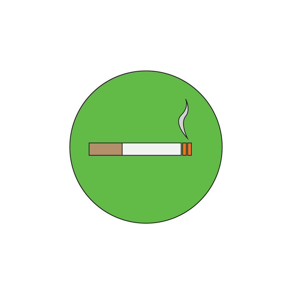 Round cigarette icon and shadow. Vector. vector
