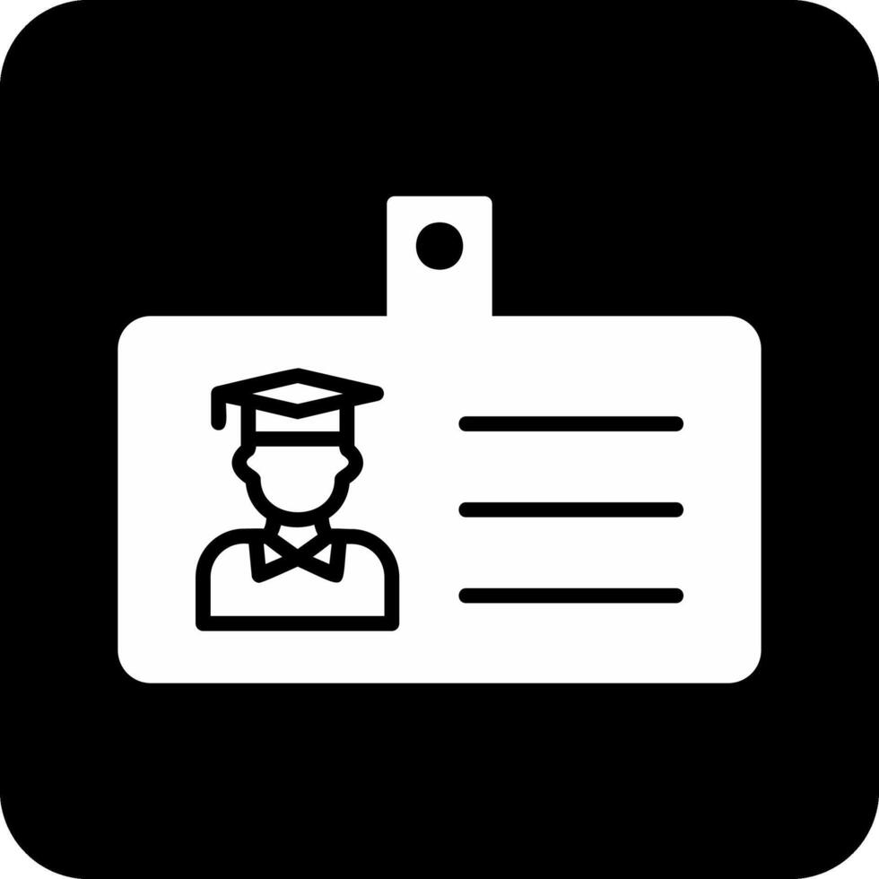 icono de vector de tarjeta de identificación de estudiante