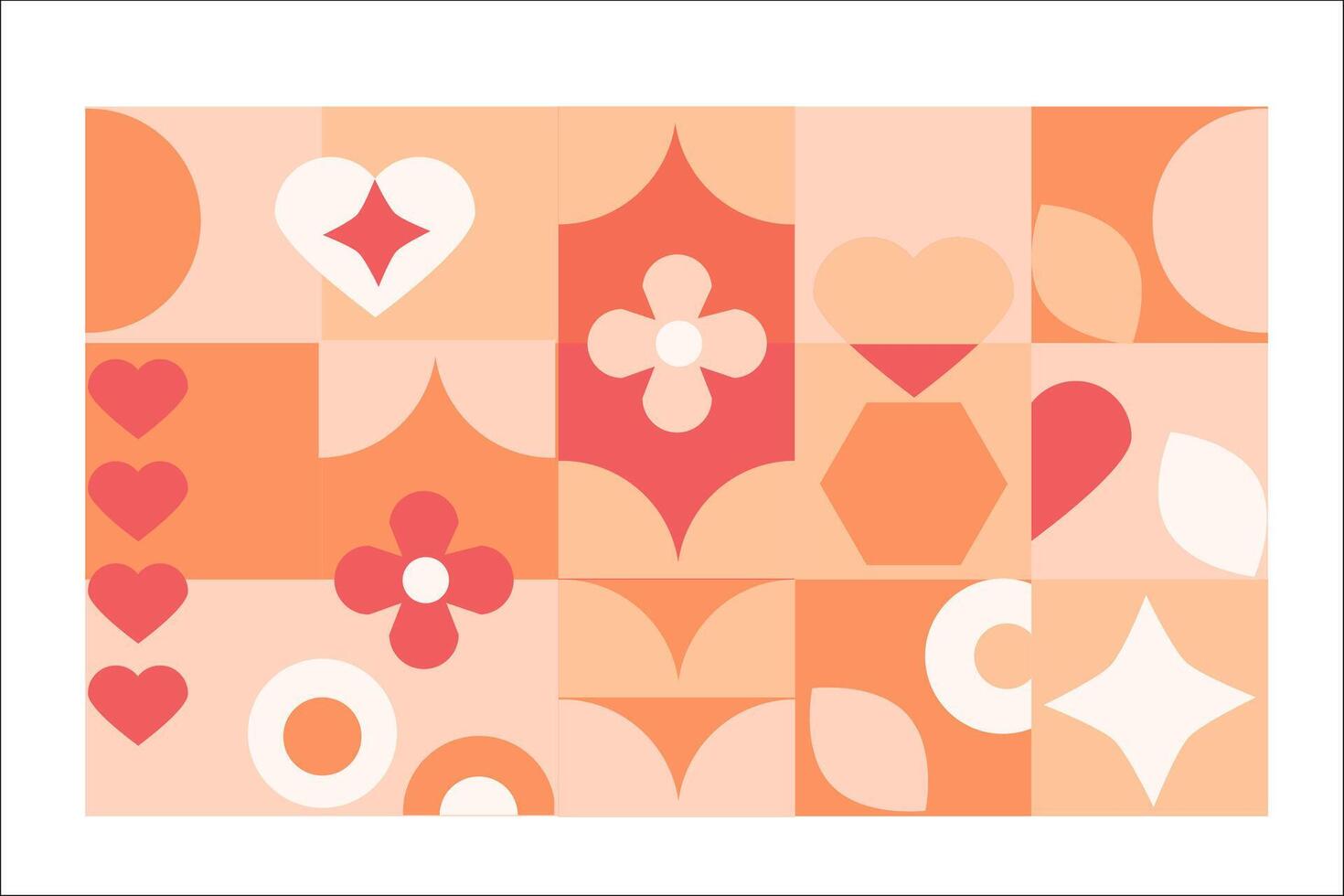 geometría resumen antecedentes con corazón y flor - amor tarjeta. vector ilustración lata usado para san valentin día, amor día, Boda diseño, madre día. flores y corazones celebracion tarjeta.