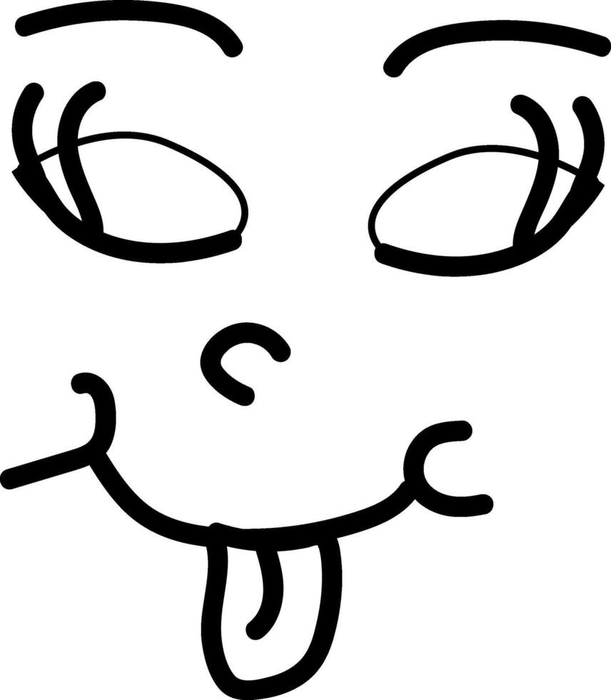 retro cartoon character 60-70s girl shows tongue vector