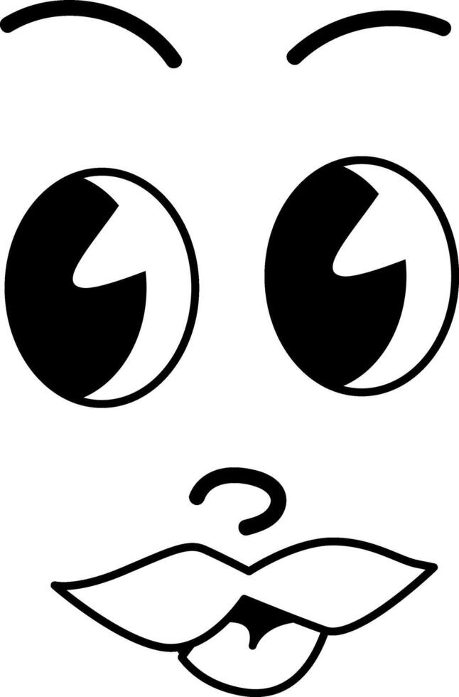 retro cartoon character 60-70's face of man with a mustache vector