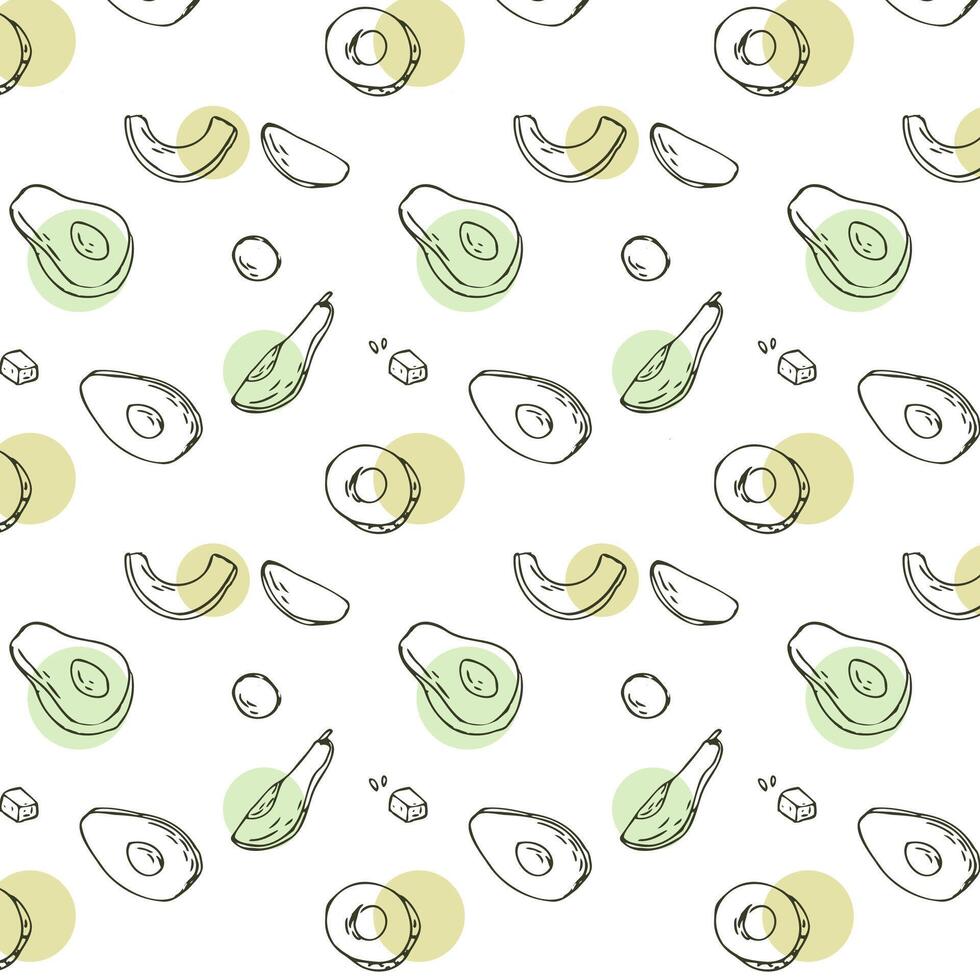 contorno mano dibujado aguacate Fruta antecedentes . vector ilustración lata usado para envase, cubrir diseño, textil, impresión.