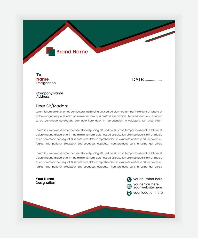 Template for letterhead vector
