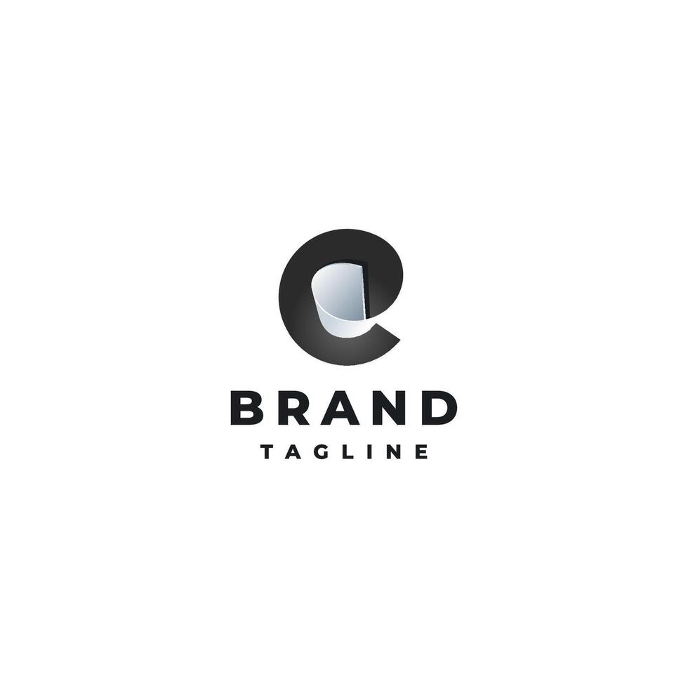 Paper Curves Inside Initial Letter e Logo Design. Initial Letter e With Roll of Paper Inside Design. vector
