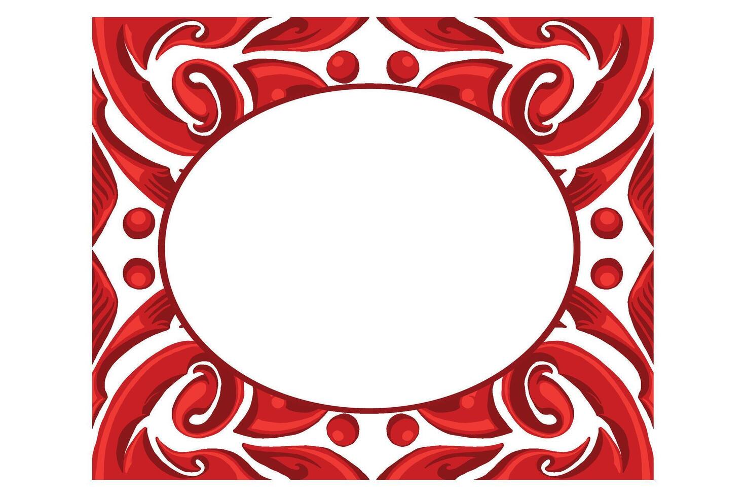 Red Orament Frame Border Vector For Decoration Design