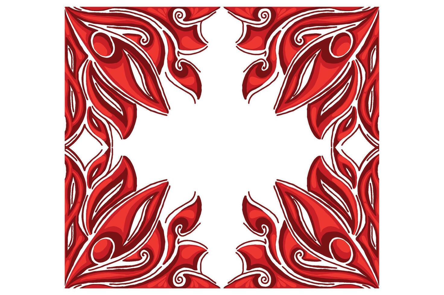 Red Orament Frame Border Vector For Decoration Design