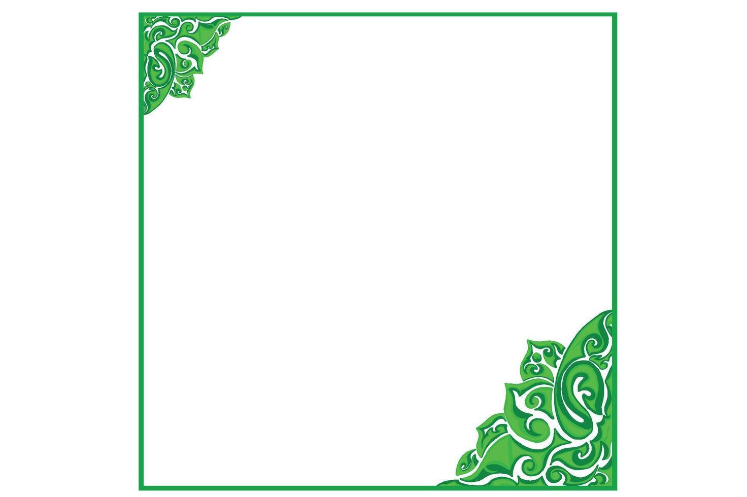 Green Ornament Frame Border Vector Design For Decoration