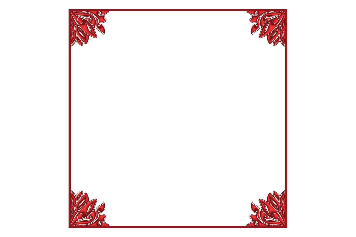 Red Orament Frame Border Vector For Decoration Design