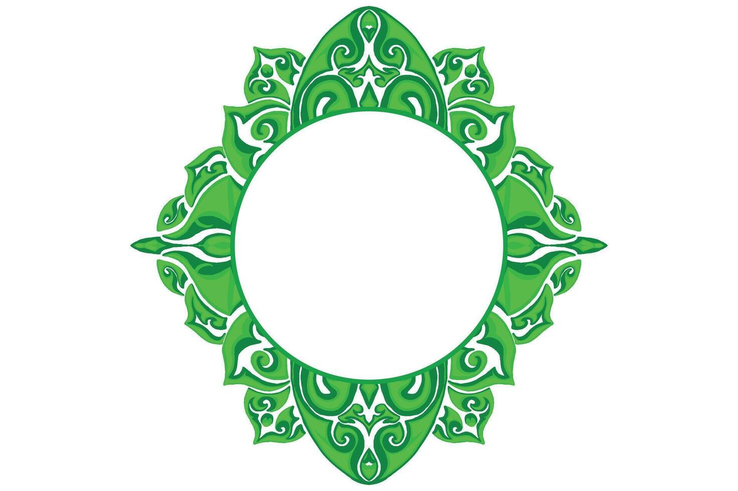 Green Ornament Frame Border Vector Design For Decoration