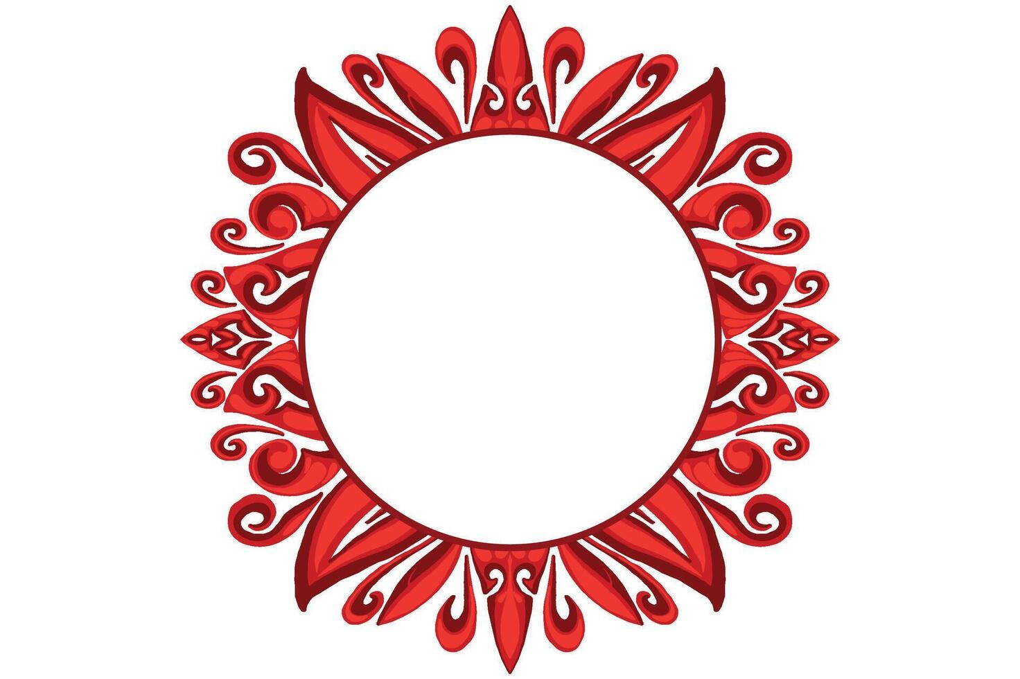 Red Orament Frame Border Vector For Decoration Design